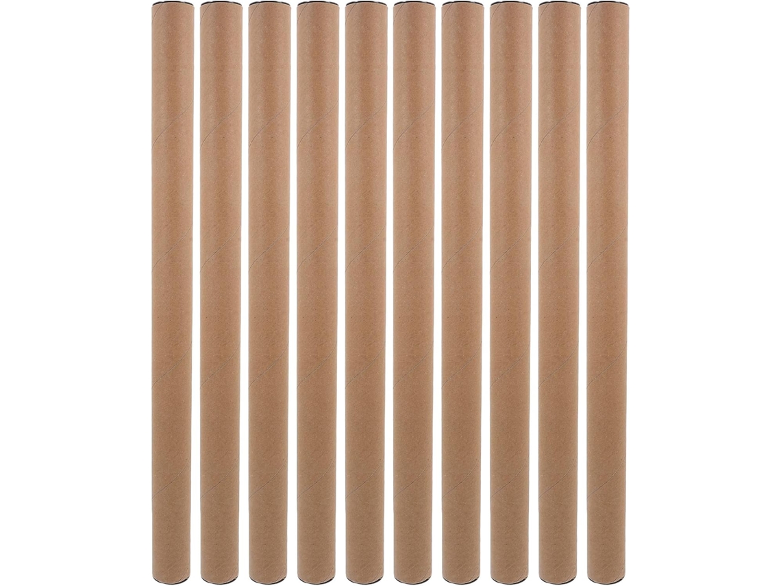 Paquete De 10 Tubos De Papel Kraft Para Pósteres E Impresiones, 2,5 Cm De Diámetro.