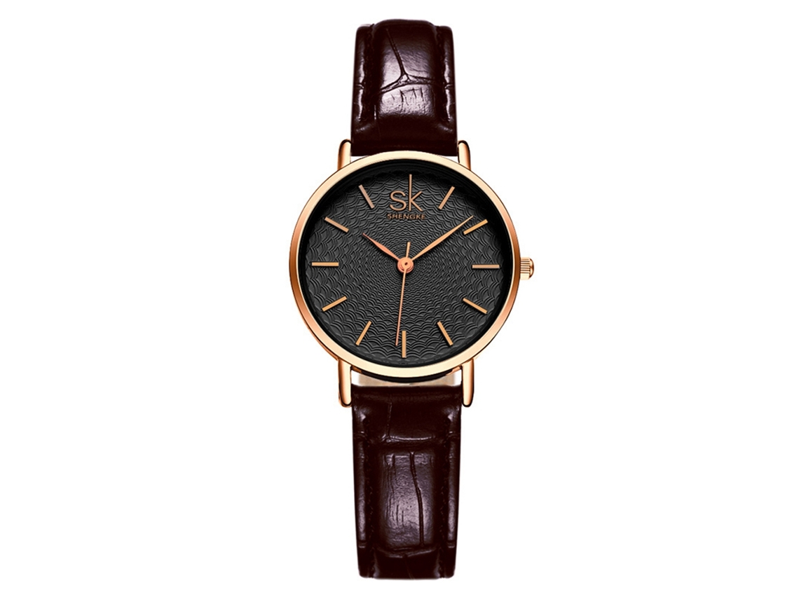 Reloj De Pulsera De Cuarzo Para Mujer Con Correa Informal De Pu (negro)
