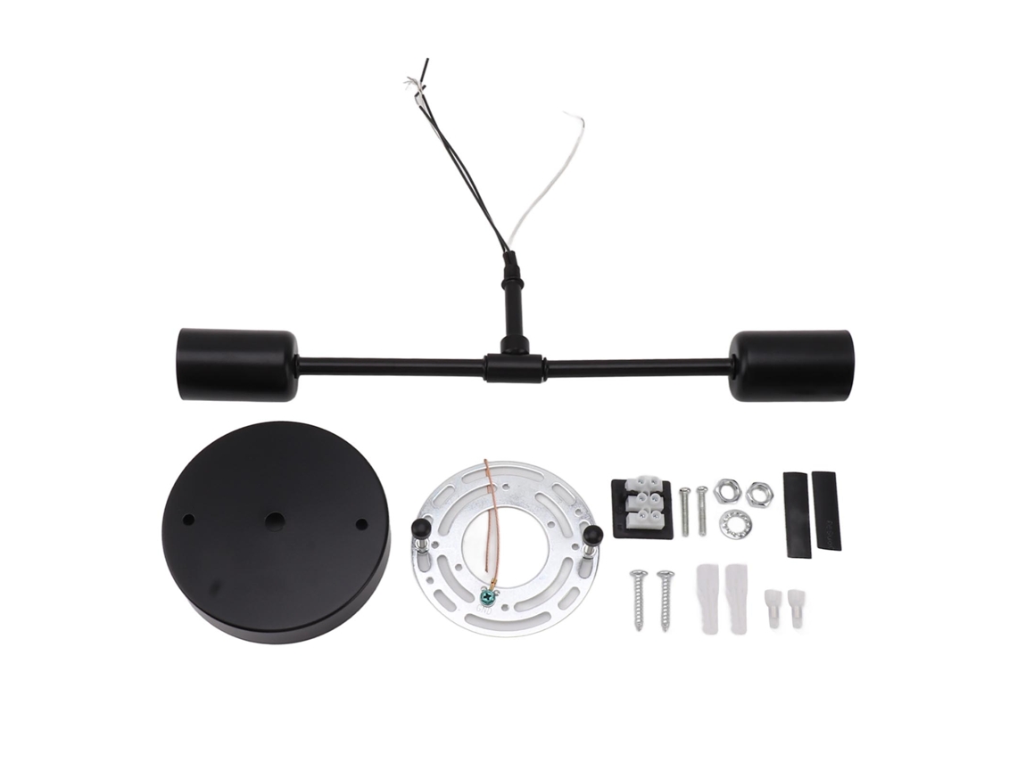 2026-base De Luz De Pared Doble E27 E26 Hierro 85‑265v Negro Moderna Para Sala Baño Vestidor