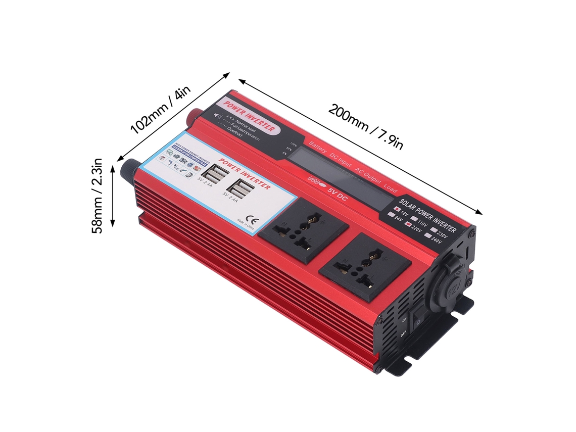 2026dz-inversor De Potencia 500w Onda Senoidal Modificada 12v Dc A 220v Ac Con 4 Puertos Usb Para Exterior Solar Vehículo