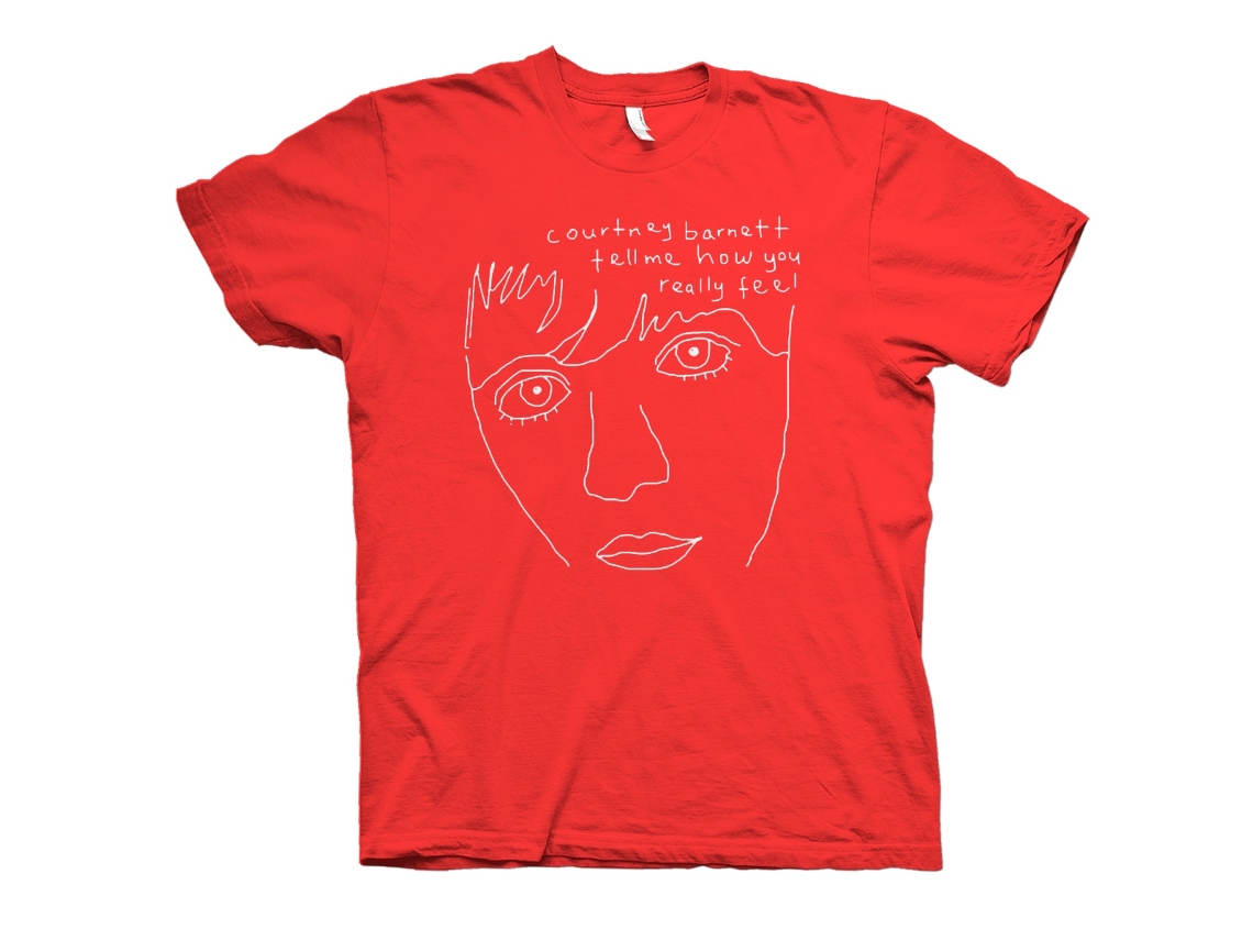 Courtney Barnett Tell Me Line Drawing T- Rockinstone Size:xxl