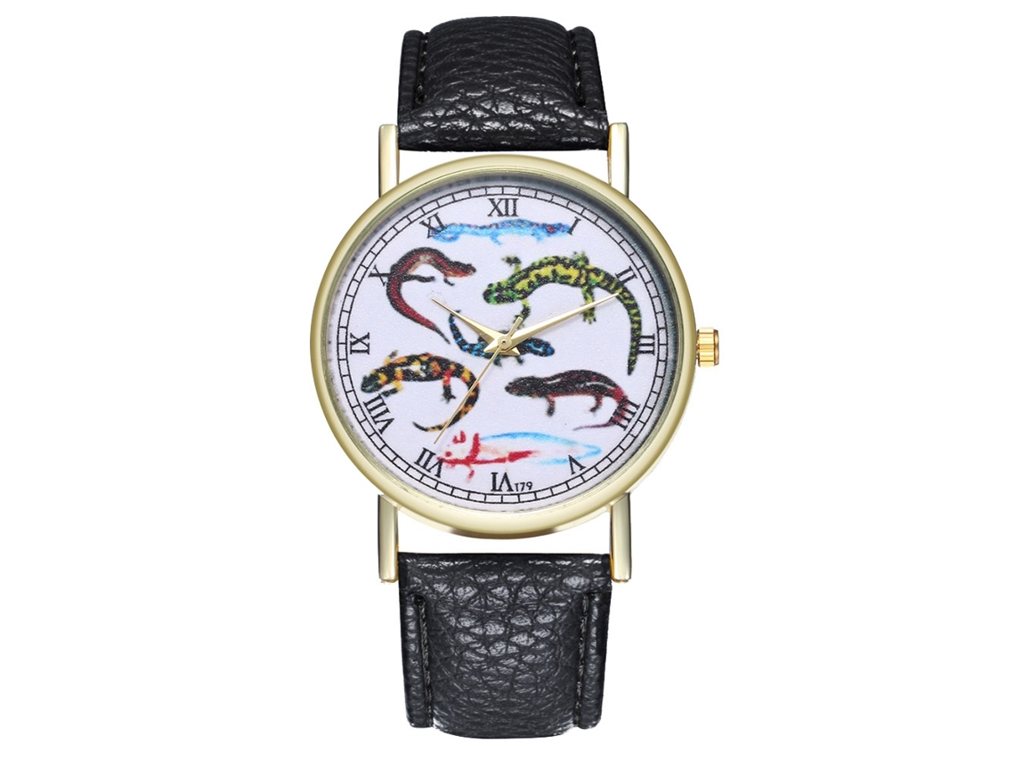 Reloj De Pareja Unisex Zhoulianfa, Esfera Redonda De Aleación, Correa De Pu Negra.