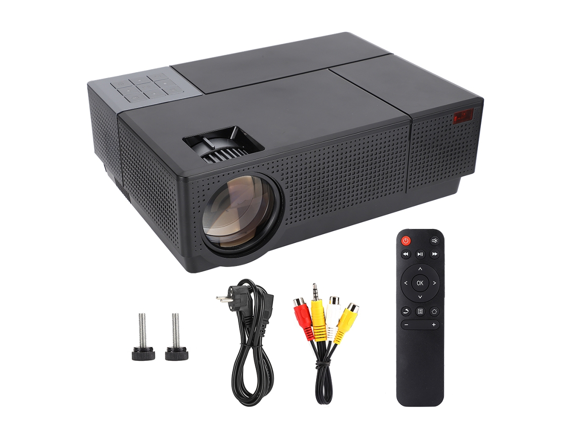 Proyector portátil con luz LED y control remoto
