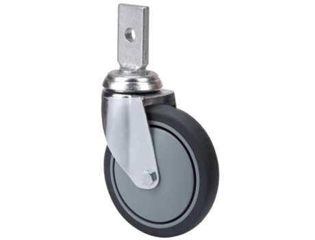Rueda giratora espiga plana 32bm100cp-pgaisb goma gris eje bolas ALEX
