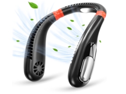 Ventilador de cuello portátil, recargable de 6000 mAh, Yizhood 360° (negro)