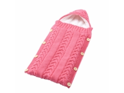Bolsa térmica para cochecito Chrui Manta de punto para recién nacido (rosa)
