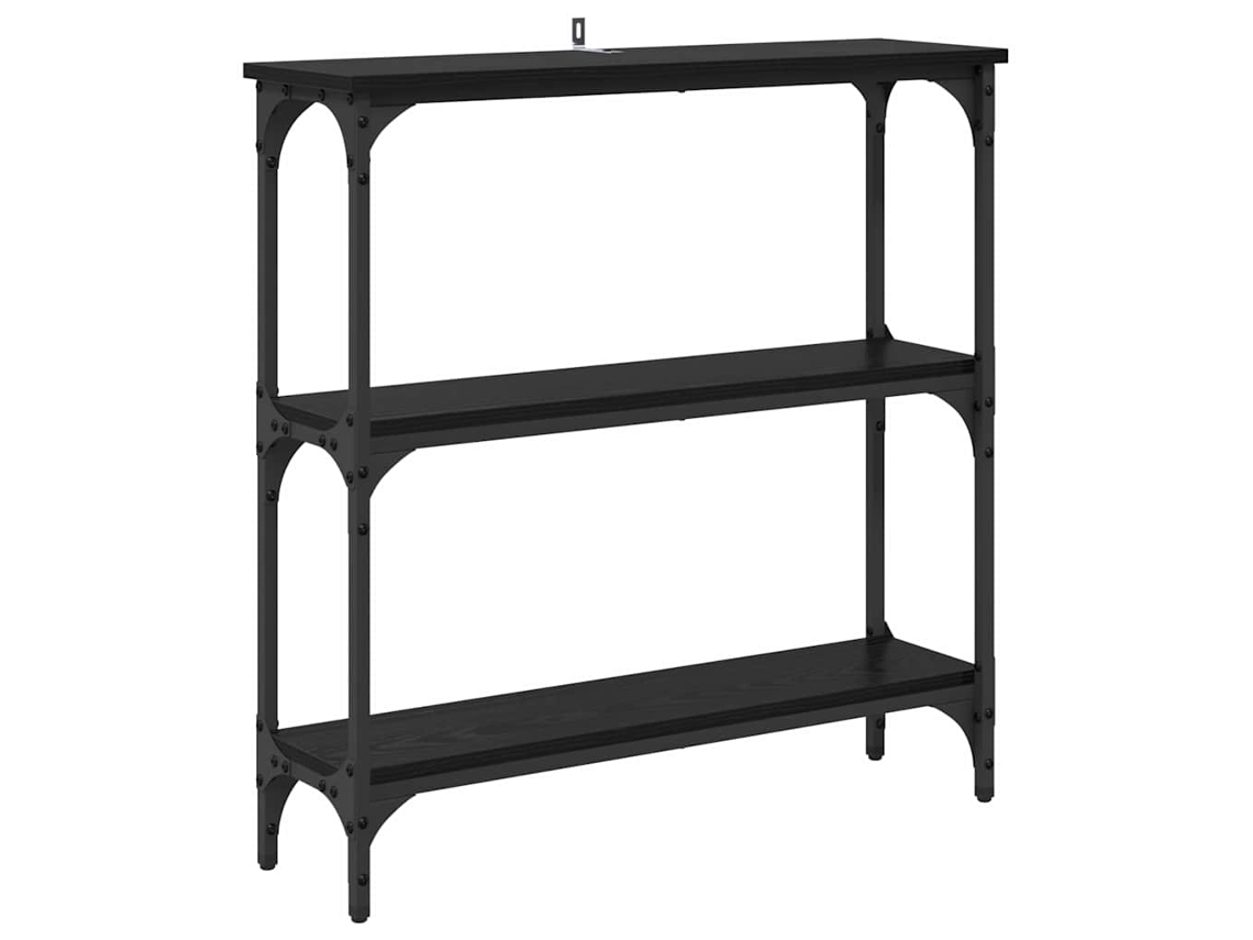 Maison Exclusive - Mesa Consola Roble Negro 75 X 22,5 X 75 Cm Madera De Ingeniería
