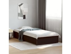 Estructura De Cama Madera De Ingeniería Y Metal Negra 90x190 Cm