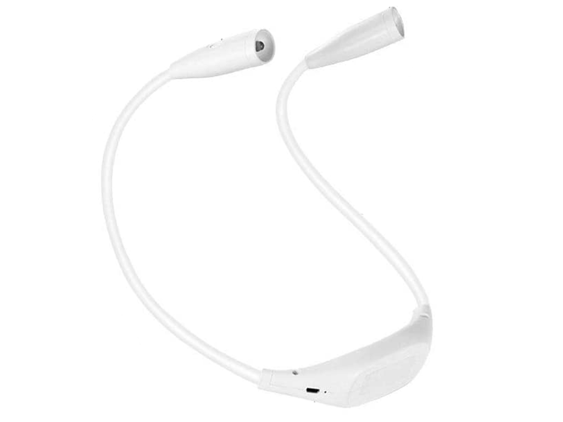 Lámpara de lectura enfocada para actividades en interiores y exteriores, diseño cómodo para la vista, soporte para el cuello con 4 LED, material...