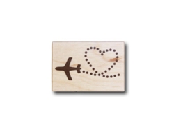 Sello de madera - Corazón avión