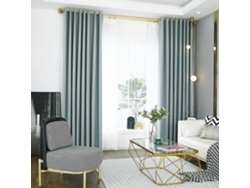 Cortinas térmicas grises que bloquean la luz para dormitorio, juego de 2 paneles (135 x 274 cm)
