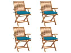 Sillas de jardín plegables de 4 piezas con cojines DKD Home Decor