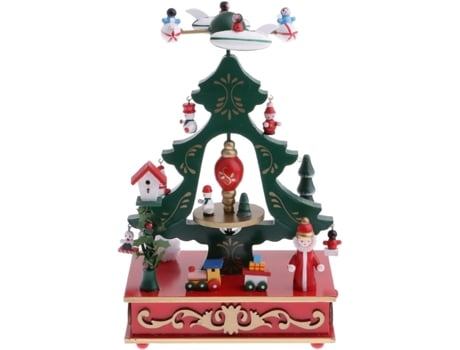 Caja de música de Navidad árbol de Navidad Santa Claus niños juguetes de cuerda adornos decoración, caja de música de avión de árbol de Navidad