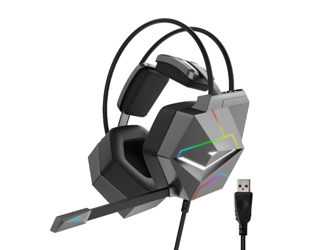 Auriculares Para Juegos Con Cable Usb, Sonido Envolvente 7.1, Micrófono, Cancelación De Ruido E Iluminación Rgb Para Pc/portátil.