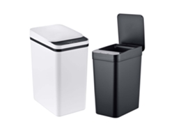 Relaxdays Set 2 Cubos De Basura Con Sensor, 9 Y 15 L, Tapa Eléctrica, Soporte Para Bolsas, Pp, Cocina, Negro/blanco