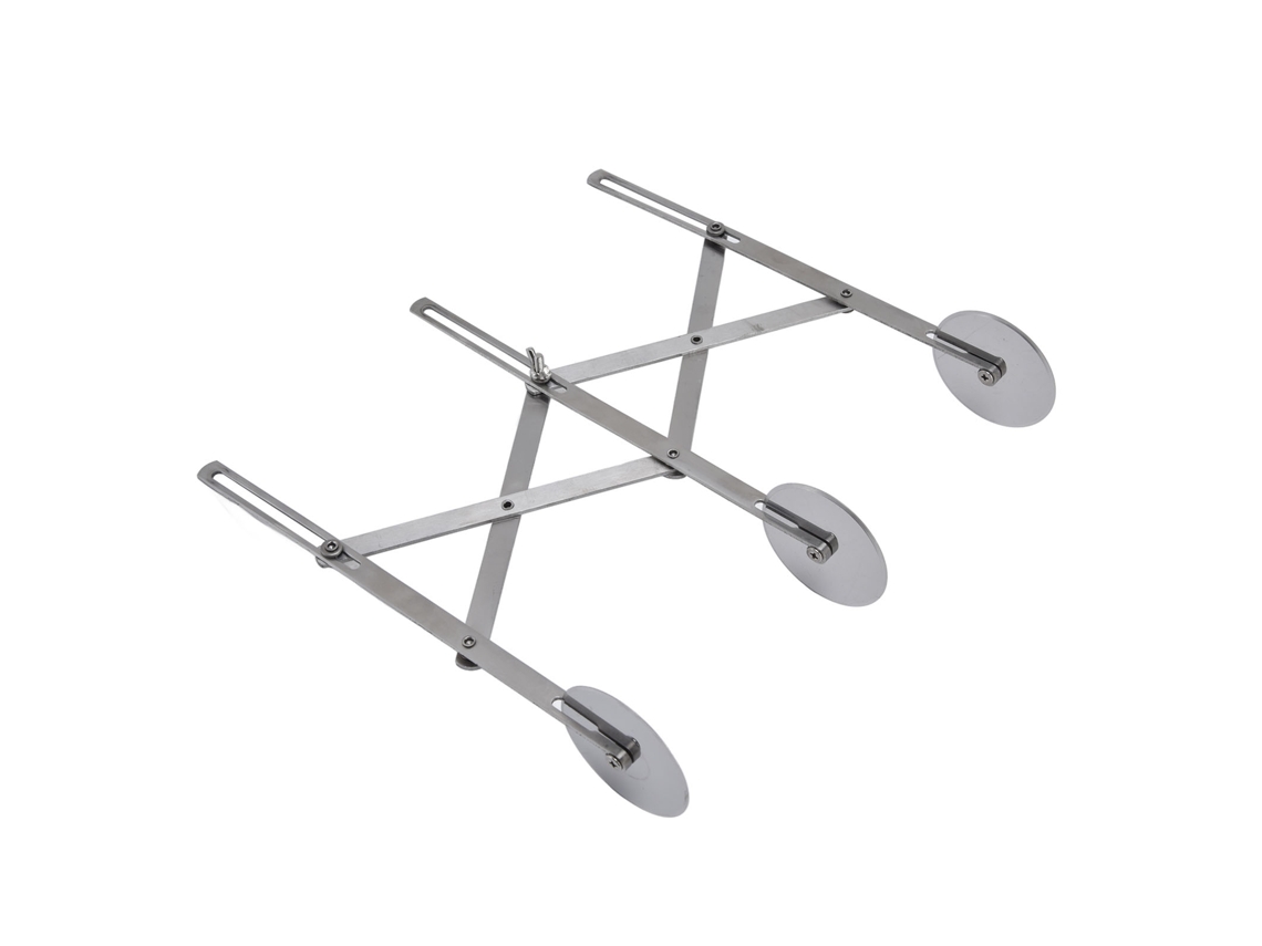 Cortador De Masa De Acero Inoxidable Con 3 Ruedas Ajustables Para Pizza Y Pasteles.