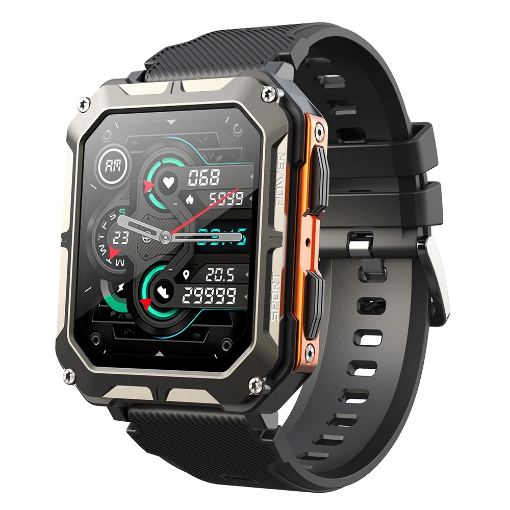 (naranja) Reloj Inteligente Resistente Al Agua Con Pantalla Grande De 1,83 Pulgadas, Llamadas Bluetooth Y 123 Modos Deportivos