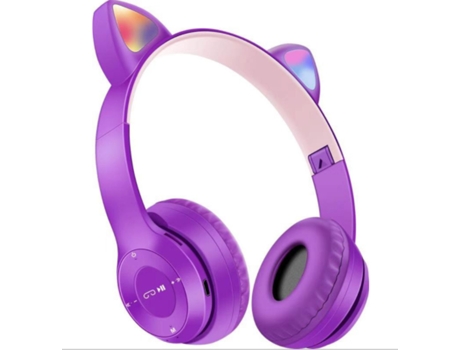 ELKUAIE Auriculares para niños Bluetooth 5.0 Orejas de gato Auriculares estéreo inalámbricos plegables sobre la oreja