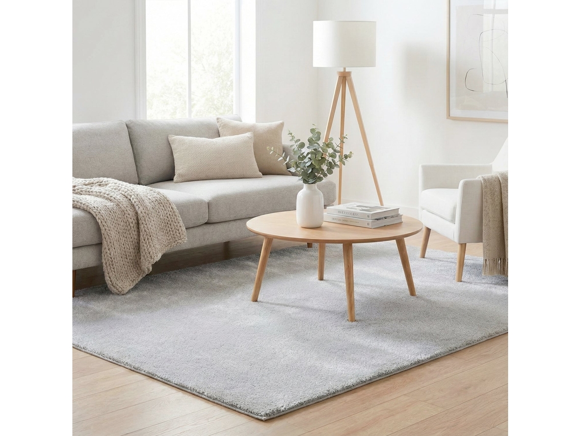 Rugura - Alfombra Salón Moderna Unicolor Lavable Antideslizante Pelo Corto Y Suave 150x220cm Gris