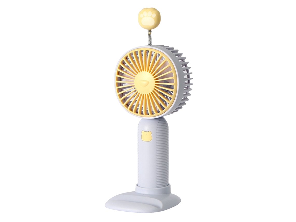 Ventilador Portátil Recargable Con Base, Ideal Para Viajes, Oficina, Dormitorio, Azul Claro.