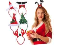 Ciieeo De 6 Faixas De Cabelo Natalinas Leves Com Chifres De Rena E Desenhos Festivos Para Mulheres E