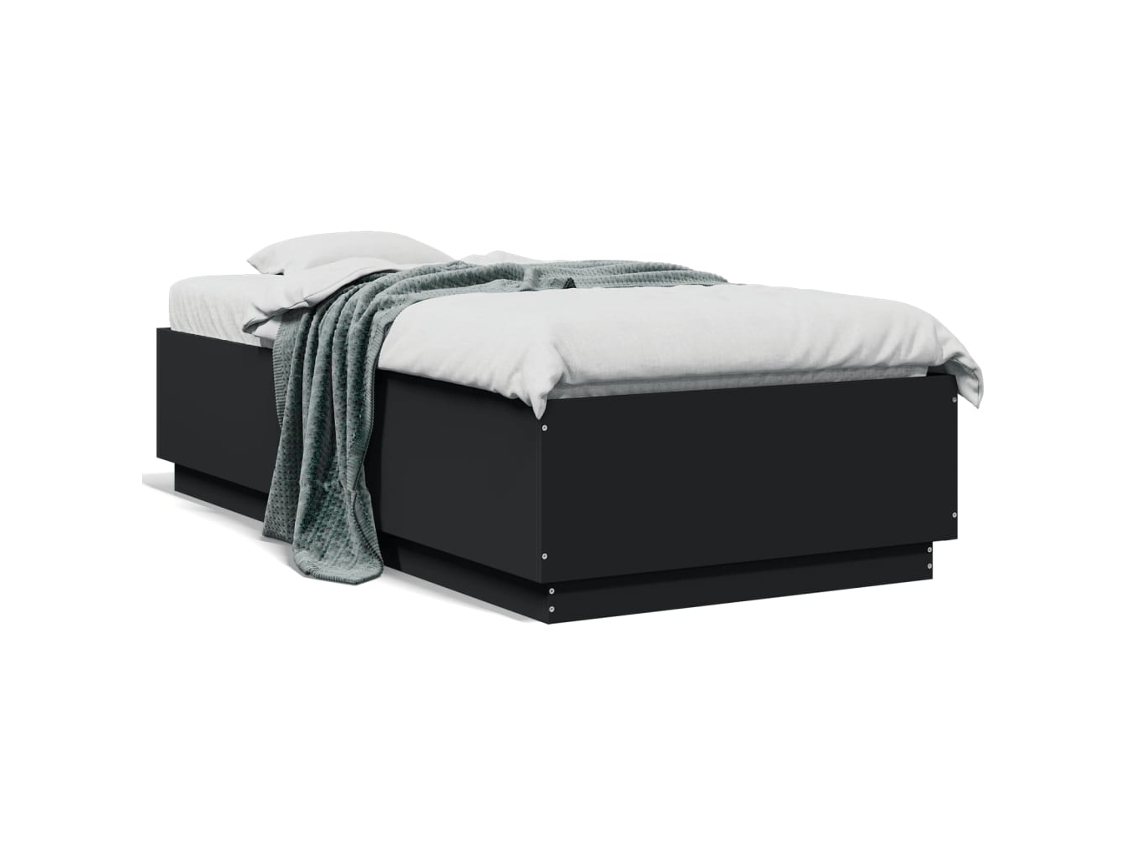 Maison Exclusive - Estructura De Cama Madera De Ingeniería Negra 90x190 Cm