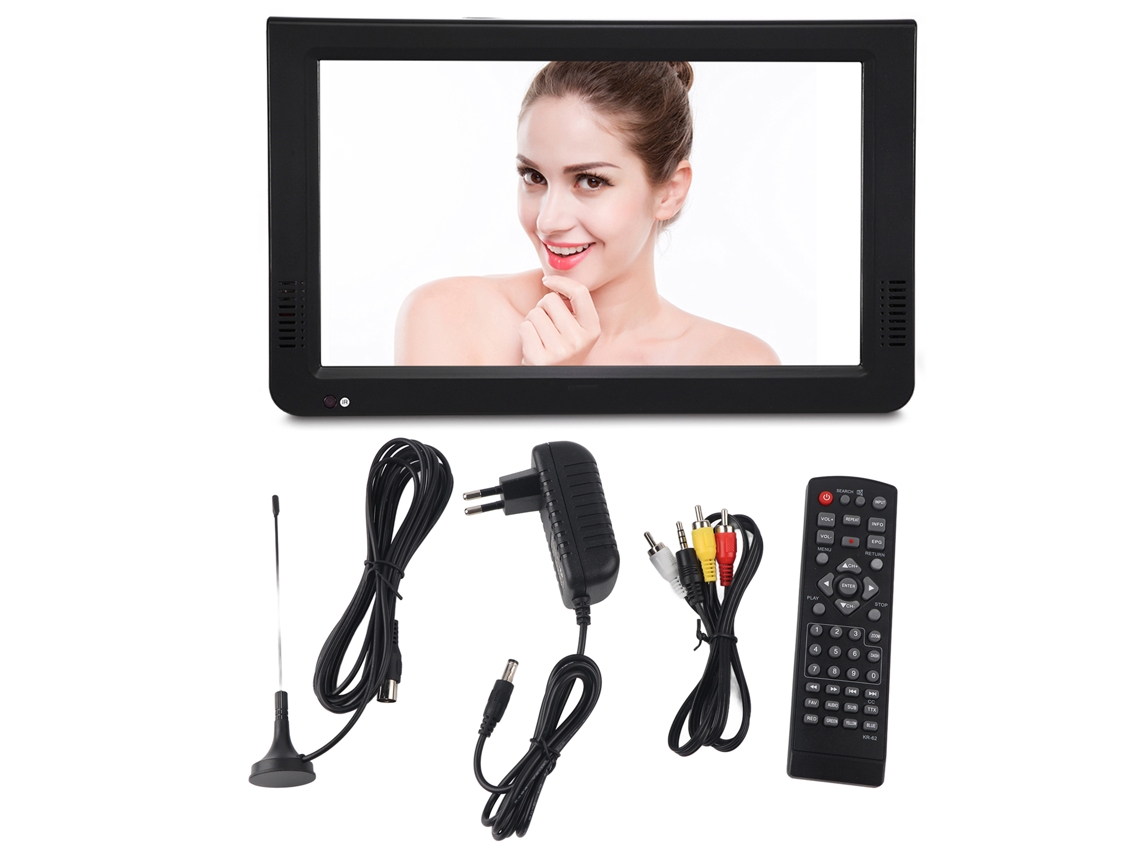 Televisor digital portátil de 10 pulgadas con resolución de 1024 x 600