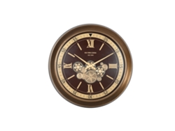 Reloj Pared Hierro Cristal Dorado 100x14x100cm