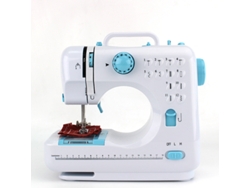 Máquina de coser portátil multifuncional con 12 puntadas integradas y luz LED para uso doméstico y principiantes, color azul Cuich