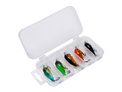 Set De 5 Señuelos Artificiales Duros Realistas Con Anzuelos Tipo 2 Para Pesca