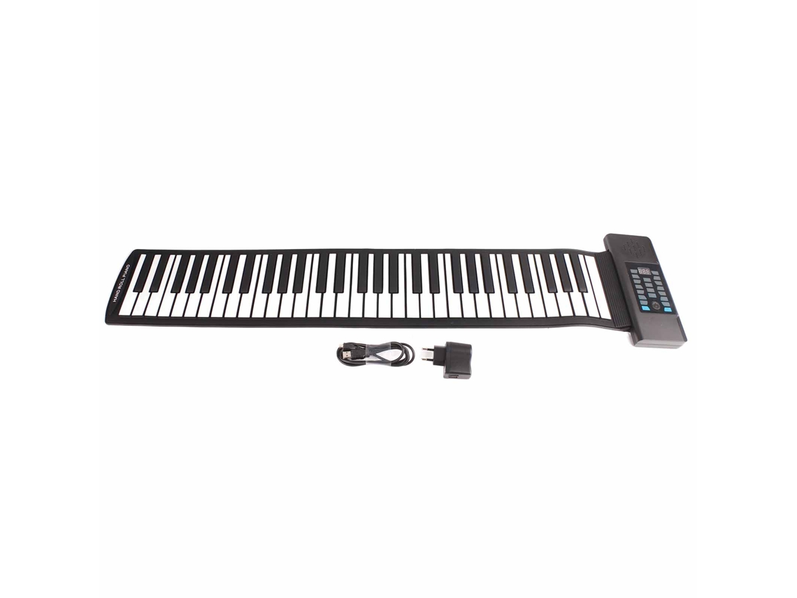 Piano Portátil Enrollable De 61 Teclas Con Función Midi, Pantalla Digital Led Y Enchufe Europeo De 100-240 V