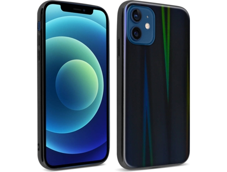 Funda iPhone 12 Mini AVIZAR Arcoíris Negro