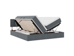 Maison Exclusive - Cama De Almacenamiento Led Con Colchón Gris Oscuro 200 X 200 Cm