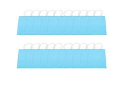 20 bolsas de papel kraft azules portátiles de 15 x 8 x 21 cm