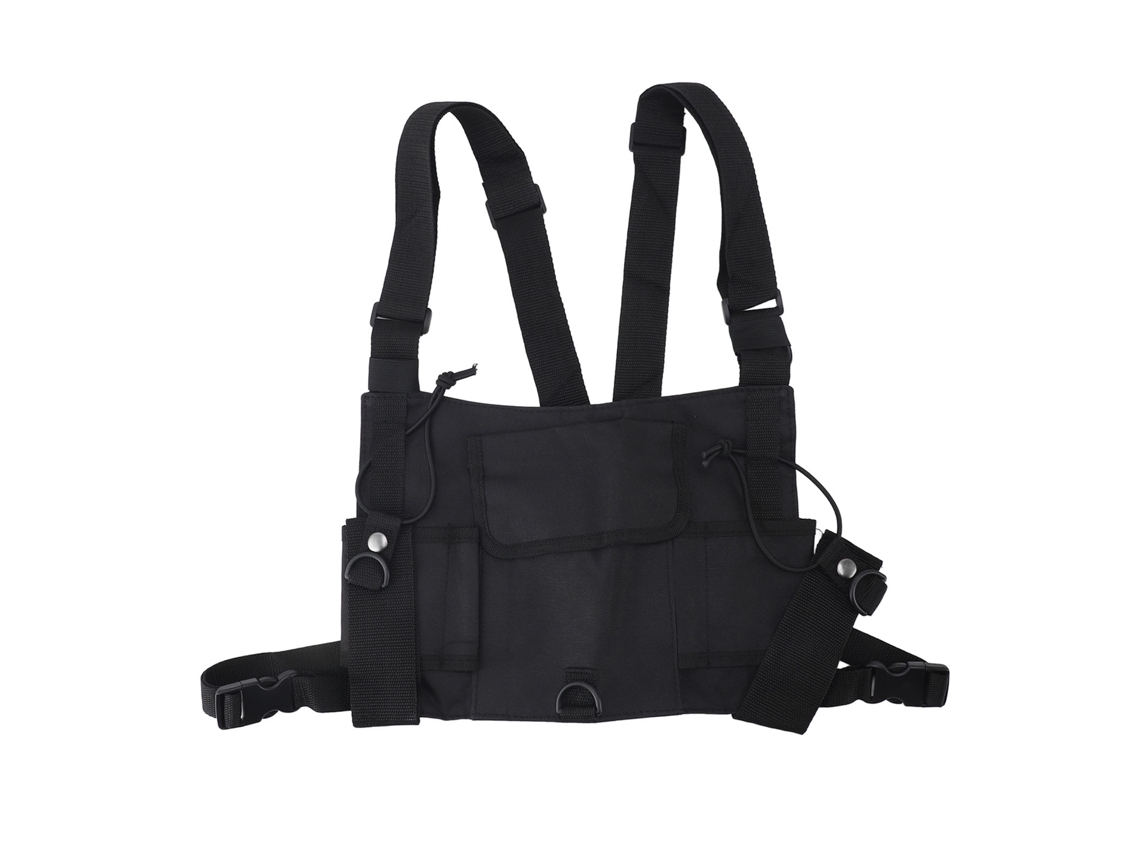 Mochila de pecho ajustable con múltiples bolsillos