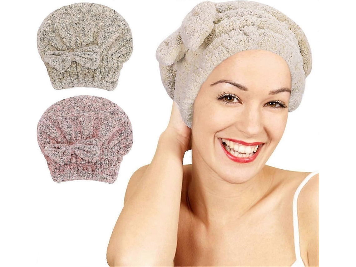 Juego de 2 toallas de microfibra para el cabello, toalla turbante súper absorbente, de secado rápido Rosewell