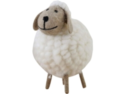 Adorno Decorativo De Oveja De Fieltro De Lana Para Navidad Y Fiestas Infantiles - Blanco