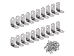 Soporte De Acero Inoxidable En Ángulo Recto 90 Grados Con 20 Tornillos Plata 30x30x16mm