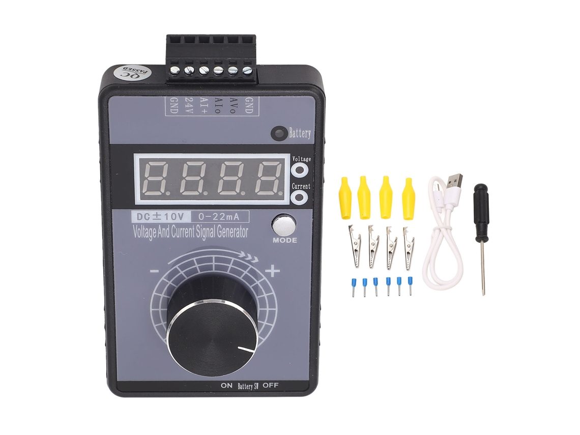 Generador De Señales De Voltaje Y Corriente Portátil De Alta Precisión ±10v 0-22ma Simulador Analógico Para Depuración De Plc