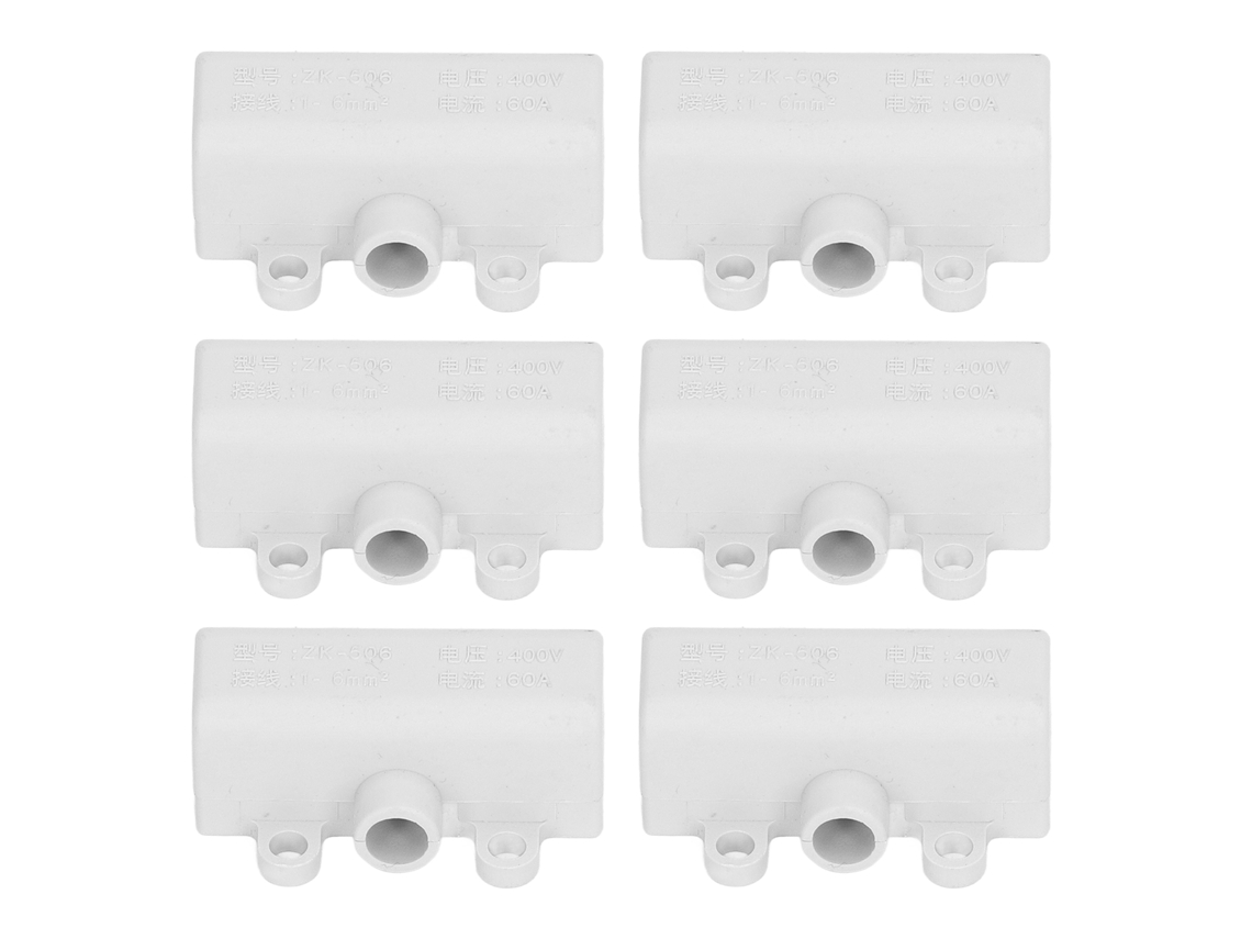 Zk-506 Bloque Divisor En T De 3 Vías 400v 60a Conector De Cableado Rápido 1-6mm²