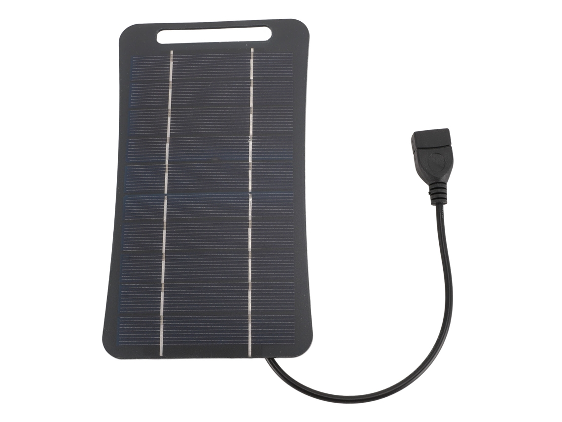 Panel Solar Usb 5v 5w De Silicio Monocristalino Portátil Cargador Para Camping Viajes Exterior Negro