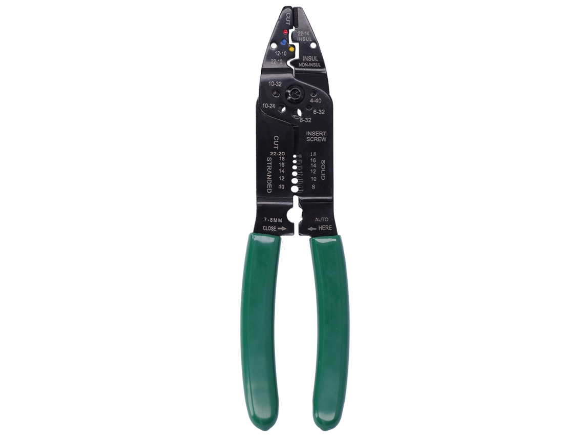Alicates Multifuncionales Para Pelar Y Crimpar Cables, Fabricados En Acero Al Carbono Con Diseño Ergonómico.