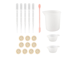Kit De Herramientas Para Mezclar Resina Epoxi De 19 Piezas: Vasos Medidores De Silicona, Guantes, Pipetas (rosa).