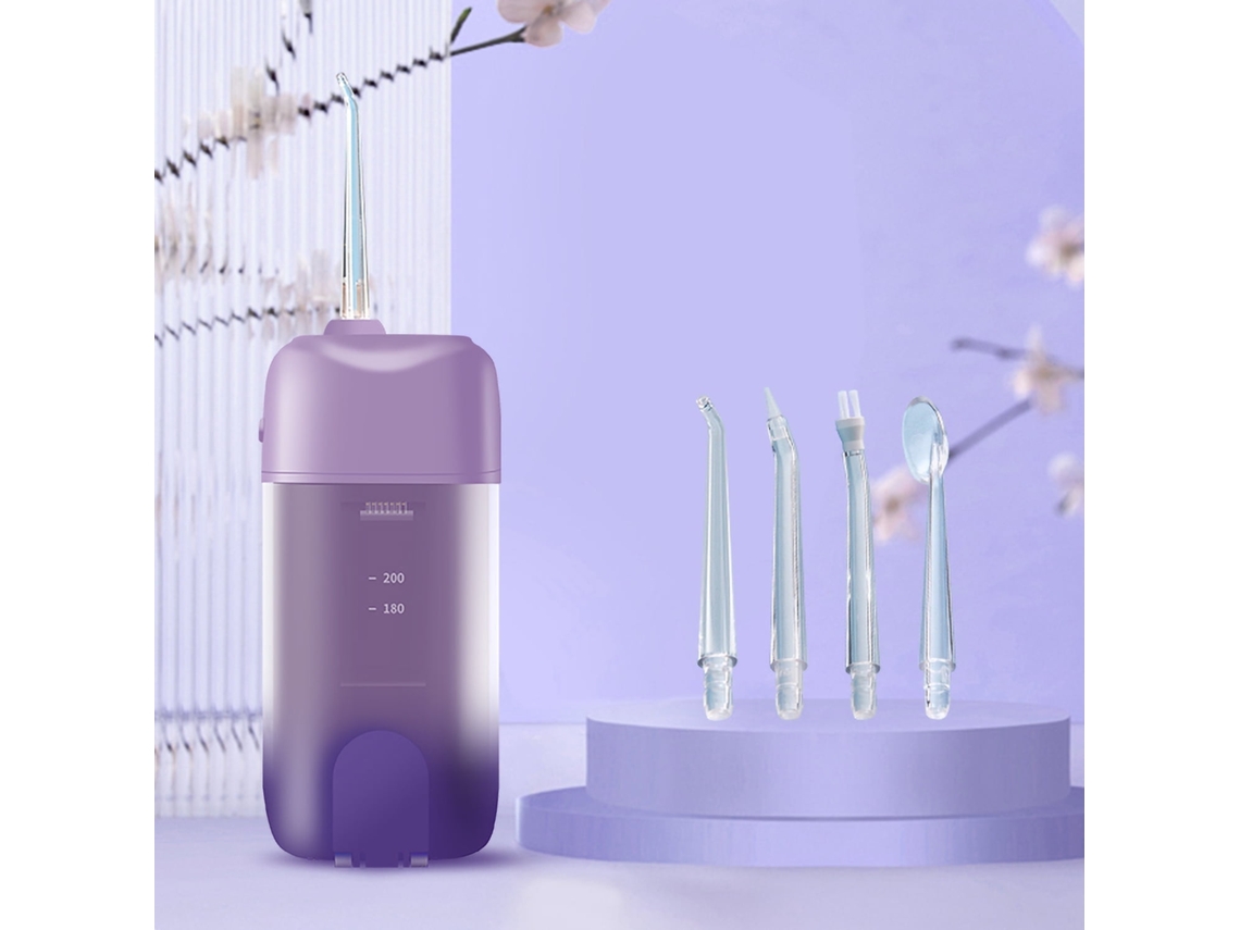 Irrigador Bucal Inalámbrico Recargable Agua Flosser Retráctil Púrpura SIURN