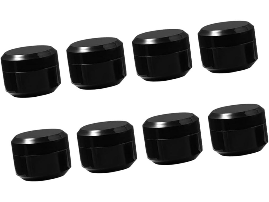 Nuobesty Com 8 Potes Cosméticos De Plástico Preto, 30g Cada, Para Creme Facial Compacto