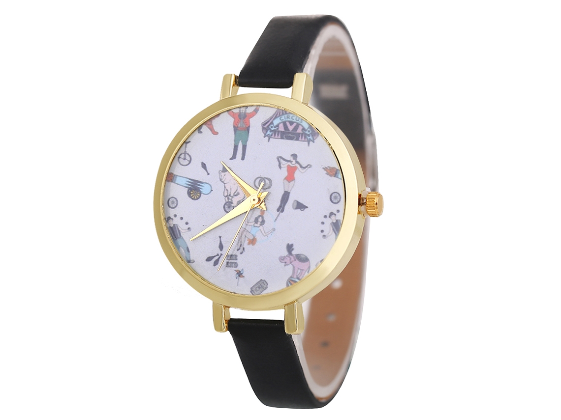 Reloj De Pulsera Analógico De Cuarzo Sencillo E Informal Para Mujer Con Correa De Pu - Regalo (negro)