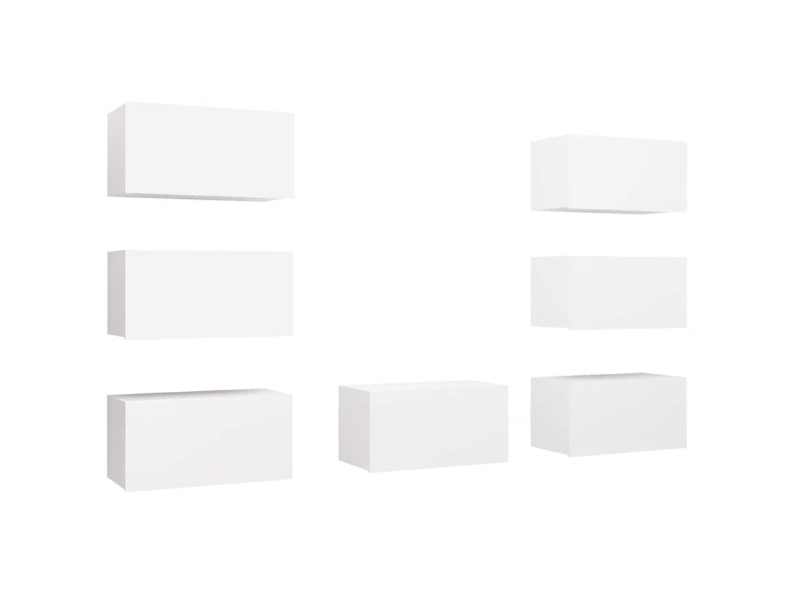 Mueble TV 7 Piezas 30,5x30x60 cm Derivados de Madera Blanco MAISON EXCLUSIVE