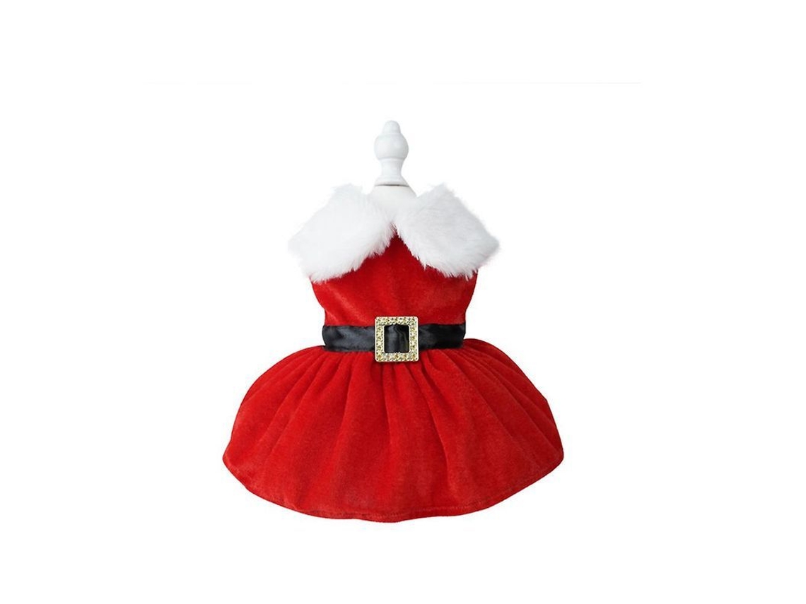 2026-vestido Navideño Para Perro Gato Con Cuello De Pelo Traje De Papá Noel Invierno Mascota