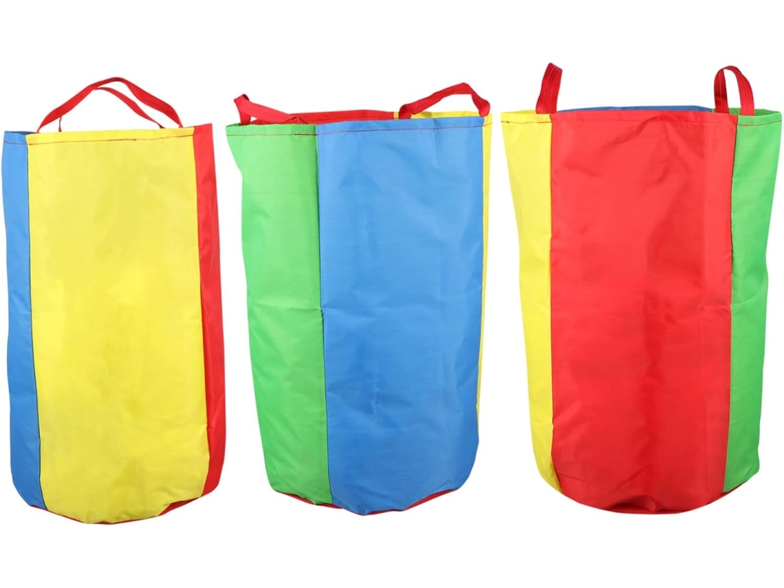 Juego de 3 bolsas de compra coloridas para uso exterior.