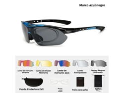 (azul) Gafas De Ciclismo Deportivas Unisex, Gafas De Sol Con Montura Acrílica